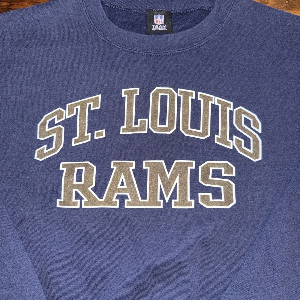 Vintage NFL Team Apparel Navy Blue St. Louis Rams Crewneck Sweatshirt No‎ Size